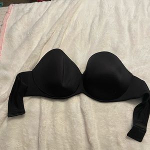 Strapless black bra